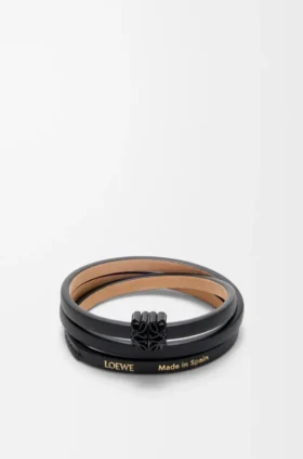 Anagram Bombé Twist-armbånd i kalveskinn