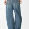 Barrel-jeans i denim Barrel-jeans i denim