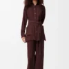 Bluse i silke med belte Bluse i silke med belte