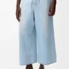Bukser med snøring i denim