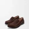 Campo-loafer i kalveskinn i semsket skinn Campo-loafer i kalveskinn i semsket skinn