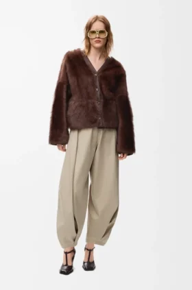 Cardigan i shearling