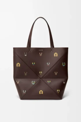 «Cats XL Puzzle Fold»-tote-veske i nappa-kalveskinn