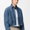 Drapert jakke i denim Drapert jakke i denim
