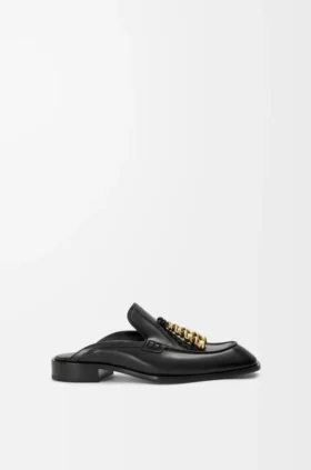 Edge Loafer-mule i børstet kalveskinn
