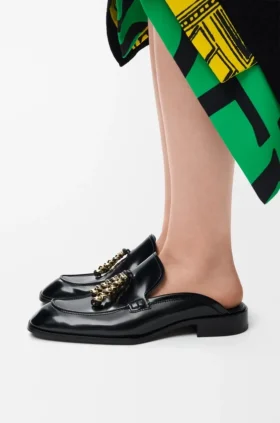 Edge Loafer-mule i børstet kalveskinn