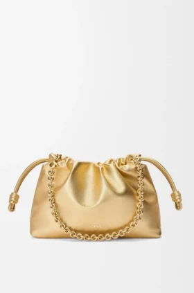 Flamenco Purse i medium størrelse i laminert lammeskinn