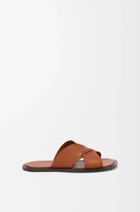 Flex Criss-Cross-sandaler i vegetabilsk garvet kalveskinn