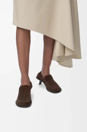 Flex-loafer i semsket kalveskinn