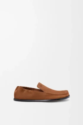 Flex-loafer i semsket skinn