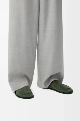 Flex-loafer i semsket skinn