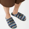 Flex-mule i raffia og kalveskinn Flex-mule i raffia og kalveskinn