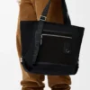 Flex Zipped Tote-veske i lerret og semsket skinn Flex Zipped Tote-veske i lerret og semsket skinn