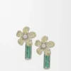 Flor-øreringer i sterlingsølv og krystaller Flor-øreringer i sterlingsølv og krystaller