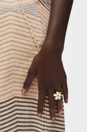 Flor-ring i sterlingsølv og emalje
