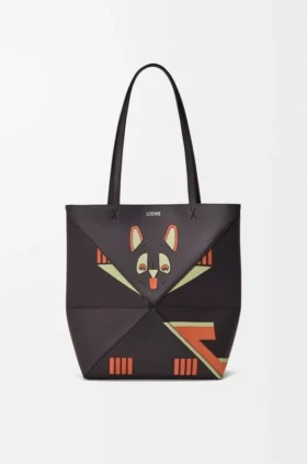 Futurist Cat medium Puzzle Fold-veske i nappa-kalveskinn