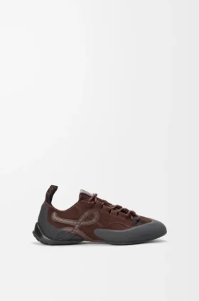Grip-sneakers i kalveskinn i semsket skinn