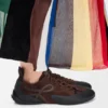 Grip-sneakers i kalveskinn i semsket skinn Grip-sneakers i kalveskinn i semsket skinn