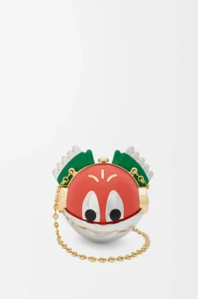 Knight Cat-clutch i metall og nappa-lammeskinn