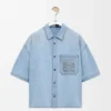 Kortærmet skjorte i denim