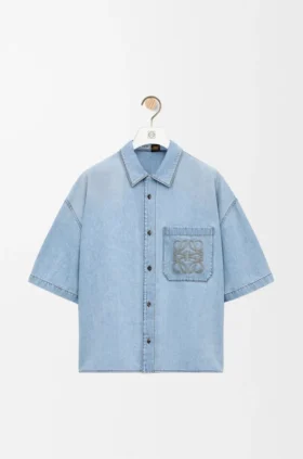 Kortærmet skjorte i denim