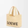 Liten Loewe Font Tote i raffia Liten Loewe Font Tote i raffia