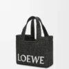 Liten Loewe Font Tote i raffia Liten Loewe Font Tote i raffia