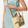 Liten Loewe Font Tote i raffia Liten Loewe Font Tote i raffia