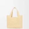 Liten Loewe Font Tote i raffia Liten Loewe Font Tote i raffia