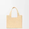 Liten Loewe Font Tote i raffia Liten Loewe Font Tote i raffia