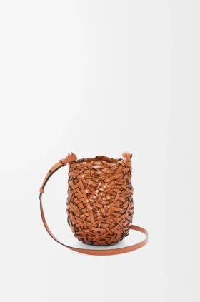 Liten Nest Basket-veske i kalveskinn