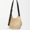 Liten «Punch Hole Hobo»-veske i raffia og kalveskinn Liten «Punch Hole Hobo»-veske i raffia og kalveskinn