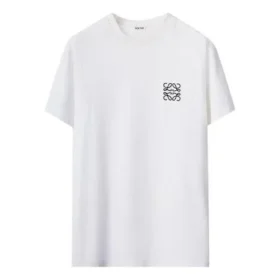 Loewe Anagram brodert bomulls-T-skjorte med rund hals og korte ermer for menn, hvit H526Y22J26-2100