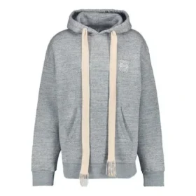 Loewe Anagram-brodert hettegenser med lange ermer for menn, grå H6109701Si