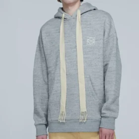 Loewe Anagram-brodert hettegenser med lange ermer for menn, grå H6109701Si