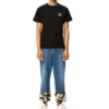 Loewe Anagram Classic brodert bomulls-T-skjorte med rund hals og korte ermer for menn, svart H6109230Cr-1100