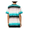 Loewe bomullsskjorte med striper og brodert logo, kort ermet, for menn H6109950Pc-9990