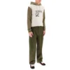 loewe brodert hettegenser med snøring for menn, khaki H526341X94-3962