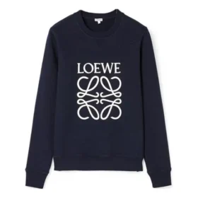 Loewe-genser for menn i bomull med brodert Anagram-logo, marineblå, H526341Xa1-5110 Loewe-genser for menn i bomull med brodert Anagram-logo, marineblå, H526341Xa1-5110