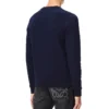 Loewe-genser for menn i bomull med brodert Anagram-logo, marineblå, H526341Xa1-5110