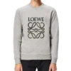 Loewe-genser i bomull med brodert Anagram-logo for menn, grå H526341Xa1-1440
