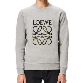 Loewe-genser i bomull med brodert Anagram-logo for menn, grå H526341Xa1-1440 Loewe-genser i bomull med brodert Anagram-logo for menn, grå H526341Xa1-1440