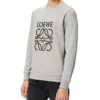 Loewe-genser i bomull med brodert Anagram-logo for menn, grå H526341Xa1-1440