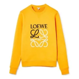 Loewe-genser i bomull med brodert Anagram-logo for menn, oransje, H526341Xa1-9100