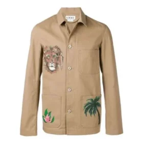 Loewe-jakke med trykk for menn, brun H2198210Ib-2140