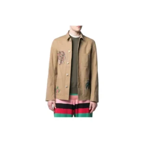 Loewe-jakke med trykk for menn, brun H2198210Ib-2140