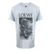 Loewe Ken Heyman-kortærmet bomullsskjorte for menn med trykk, rosa og blå, H6109980Pc-6410