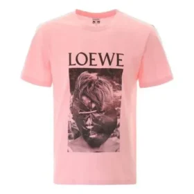 Loewe Ken Heyman-kortærmet bomullsskjorte med trykk for menn, rosa H6109980Pc-7080 Loewe Ken Heyman-kortærmet bomullsskjorte med trykk for menn, rosa H6109980Pc-7080