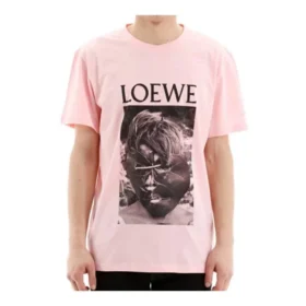 Loewe Ken Heyman-kortærmet bomullsskjorte med trykk for menn, rosa H6109980Pc-7080 Loewe Ken Heyman-kortærmet bomullsskjorte med trykk for menn, rosa H6109980Pc-7080