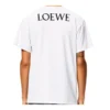 Loewe kortærmet T-skjorte i ren bomull med smilende ansikt på brystet for menn, hvit H616341X87-2100
